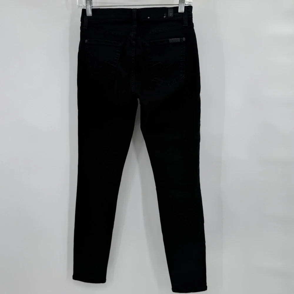 7 For All Mankind Ankle Gwenevere Jeans Womens 26 Black Skinny Low Rise Stretch